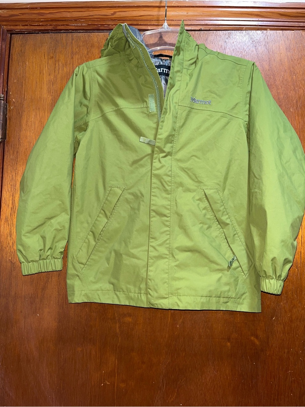 Marmot Kids Lime Green Hooded Rain Jacket
